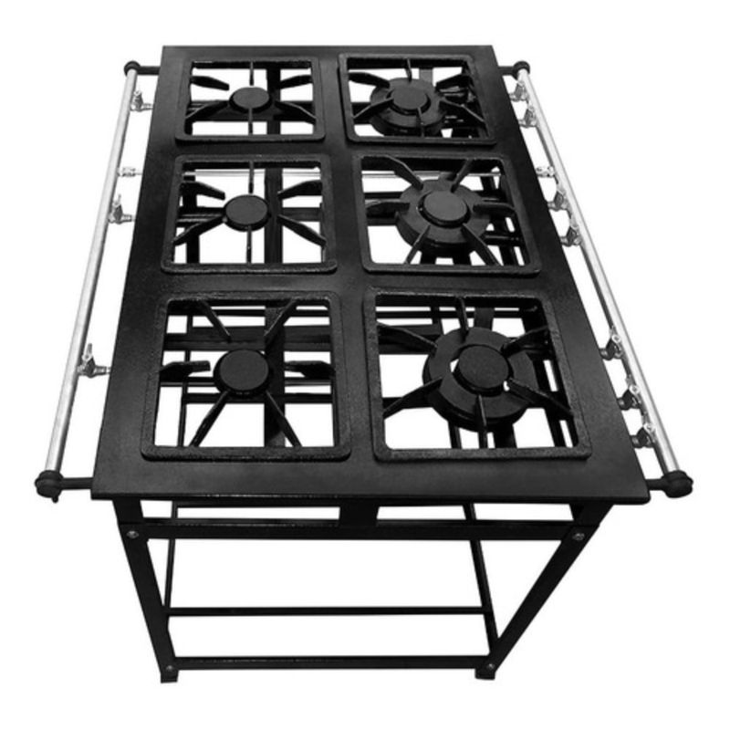 Fogao-a-Gas-6-Bocas-40x40-P9-Baixa-Pressao-Centro-Master-Cristal-Aco-EQ235C